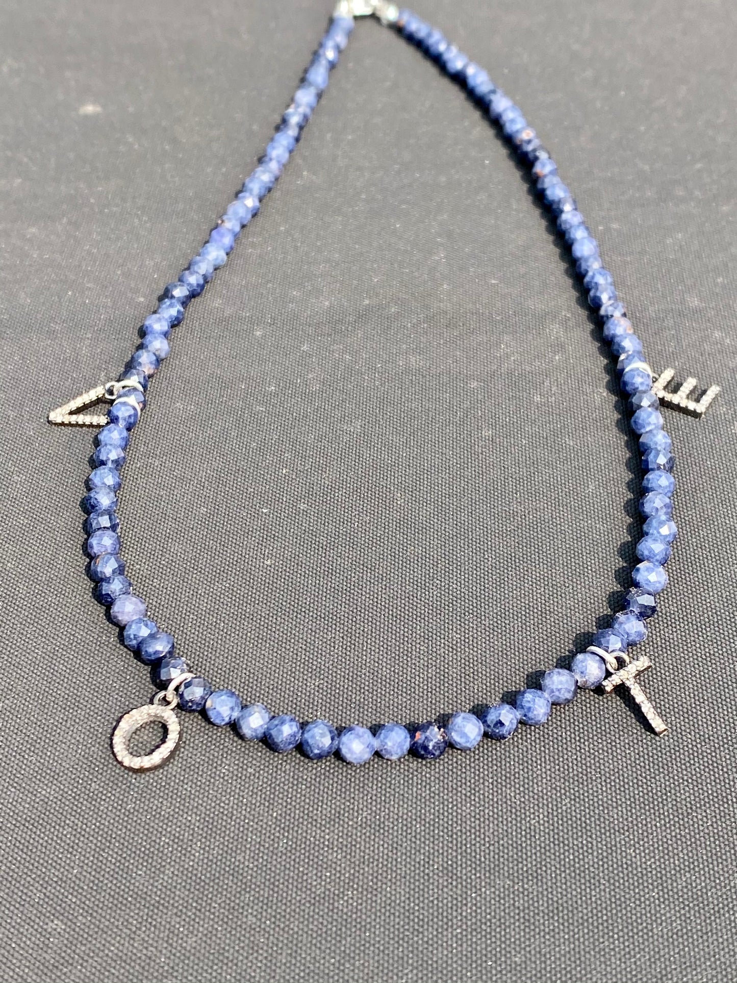 Sapphire and Diamond Vote Necklace