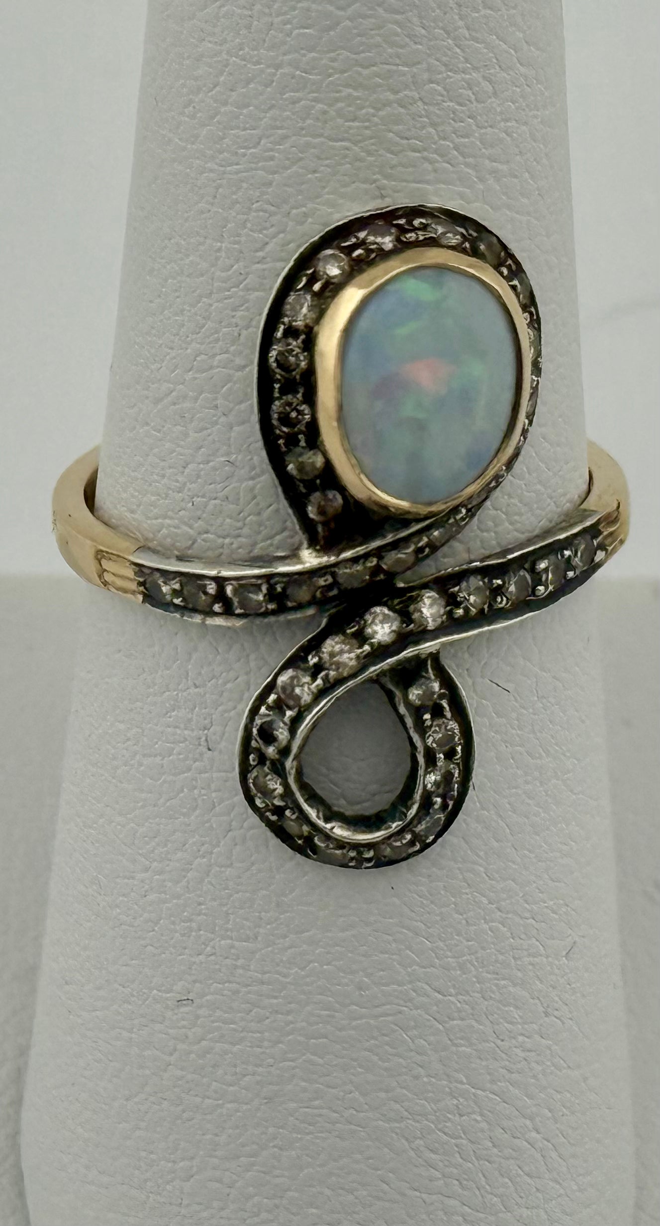 Opal Diamond 14Kt Ring
