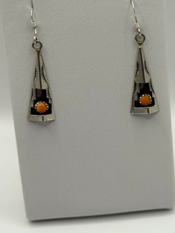 Spiny Oyster & SS Earrings