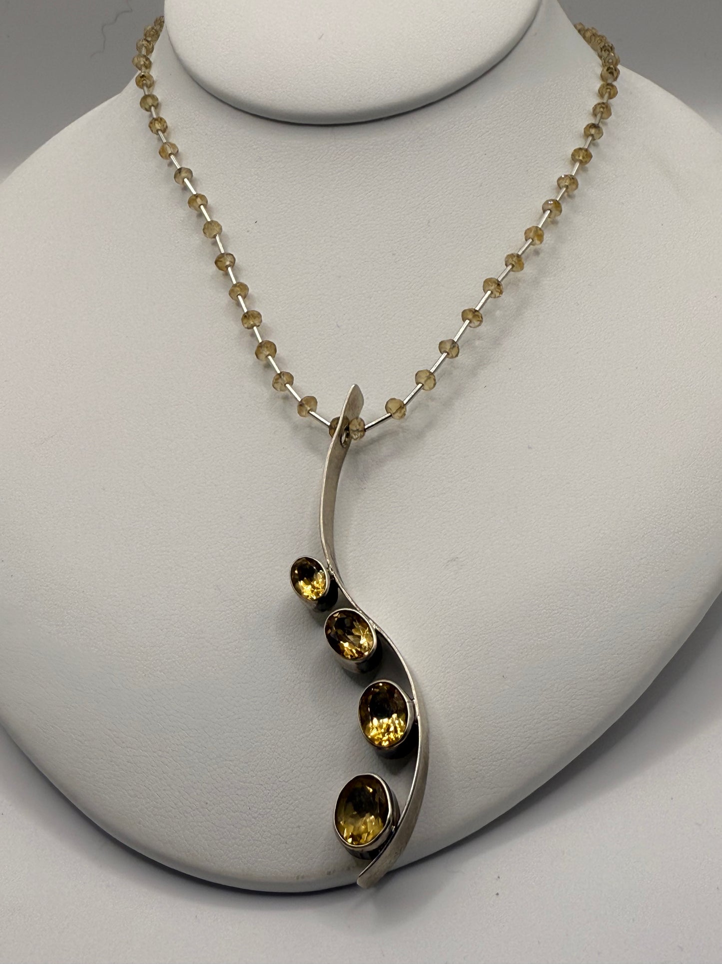 Citrine and Sterling Silver Neckace