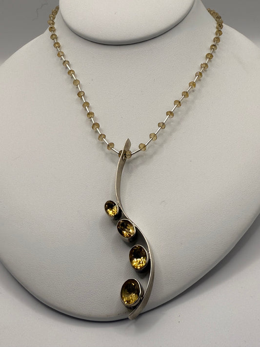 Citrine and Sterling Silver Neckace