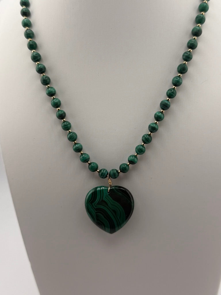 Malachite Heart Necklace