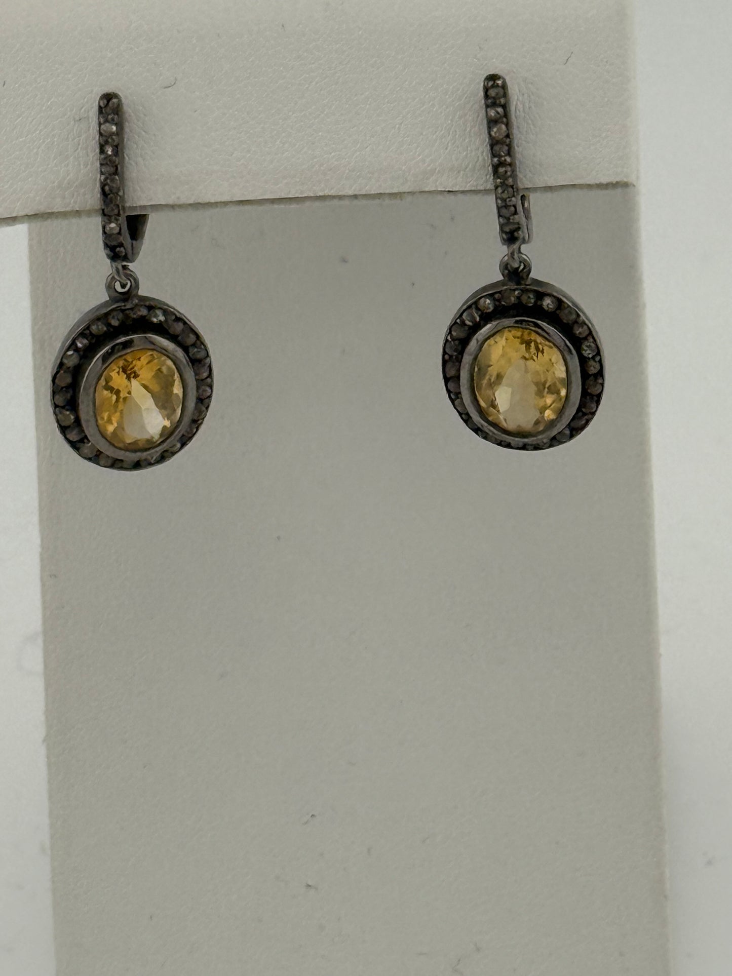 Citrine & Diamond Earrings