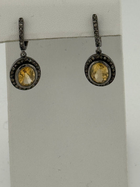 Citrine & Diamond Earrings