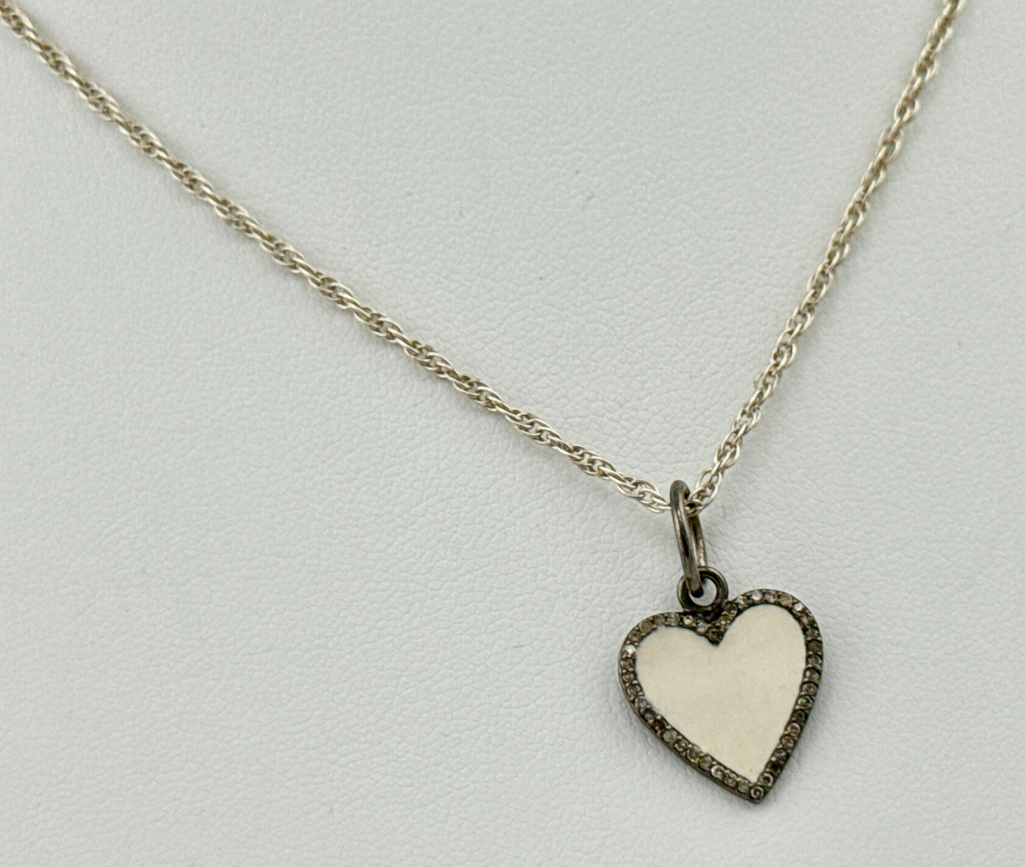 Small White Heart Diamond necklace