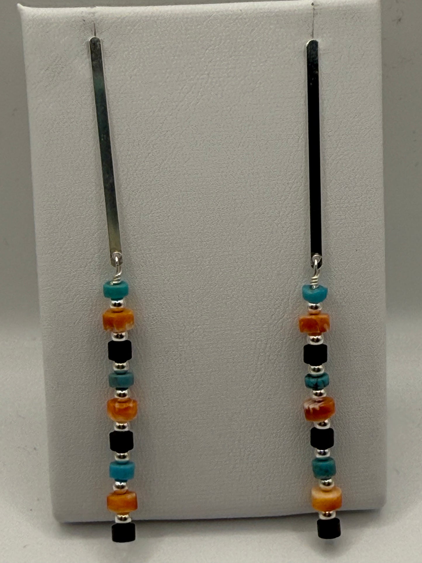 Multi Stone and Sterling Silver Earrings