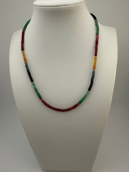 Multi Color Sapphire Necklace