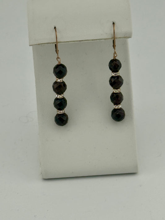 Garnet and Crystal Earrings