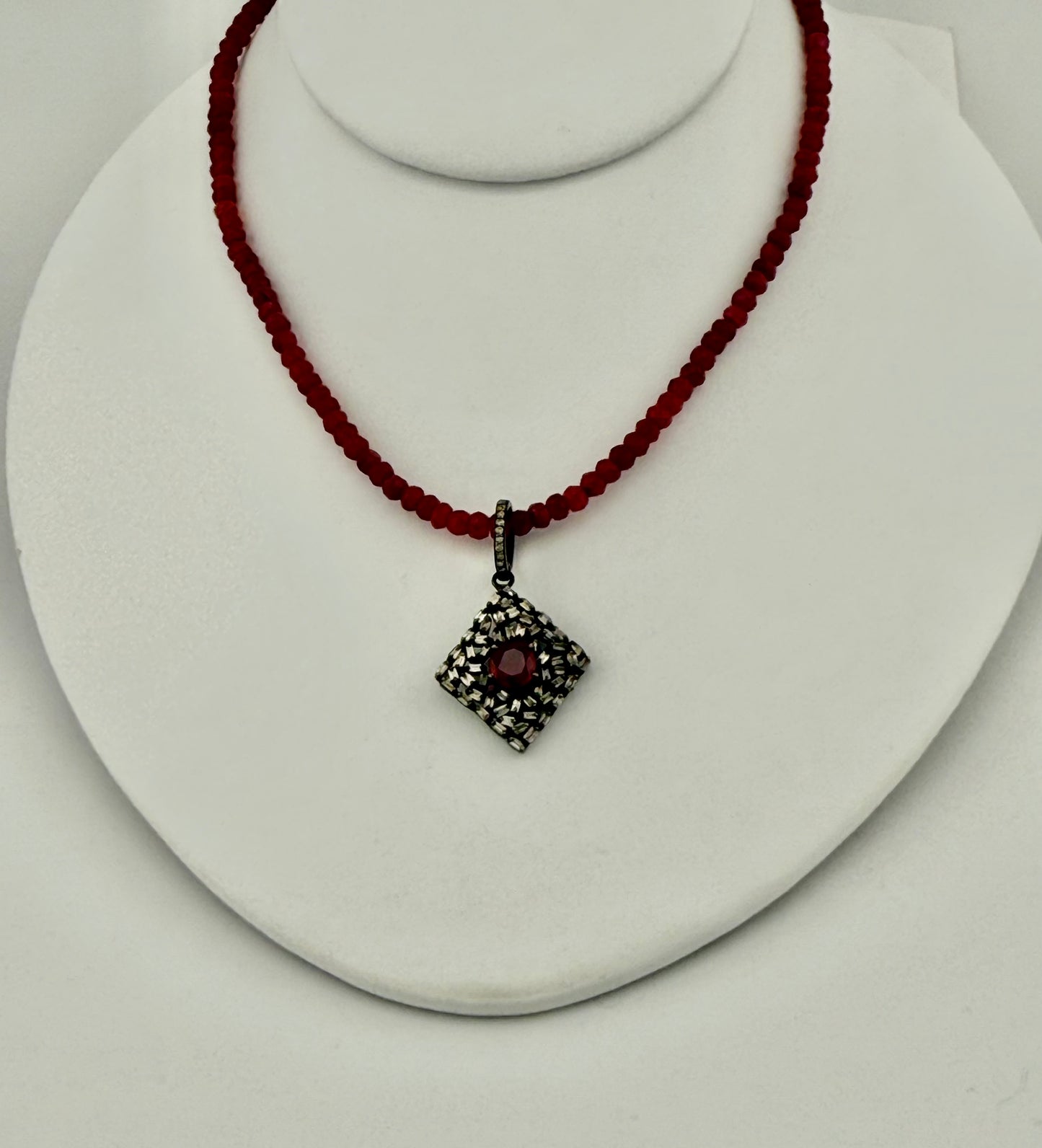Ruby & Baguette Diamond Necklace