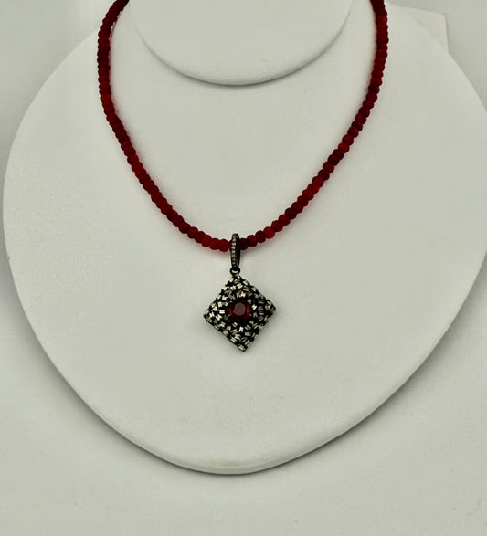 Ruby & Baguette Diamond Necklace