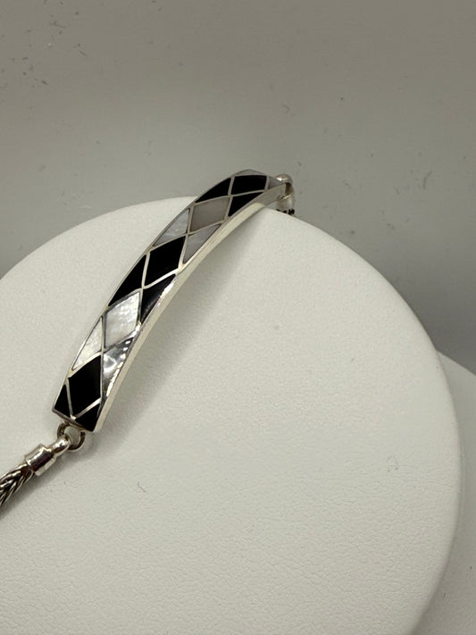 Mother of Pearl and Black Jet Bracelet