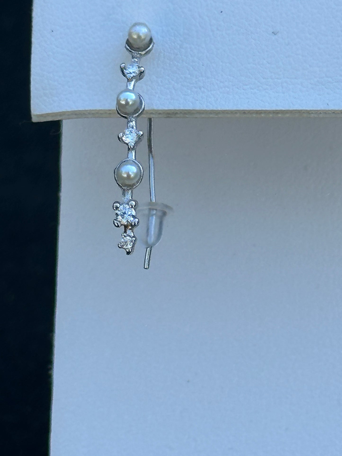 Tiny Freshwater Pearl & CZ Earrings