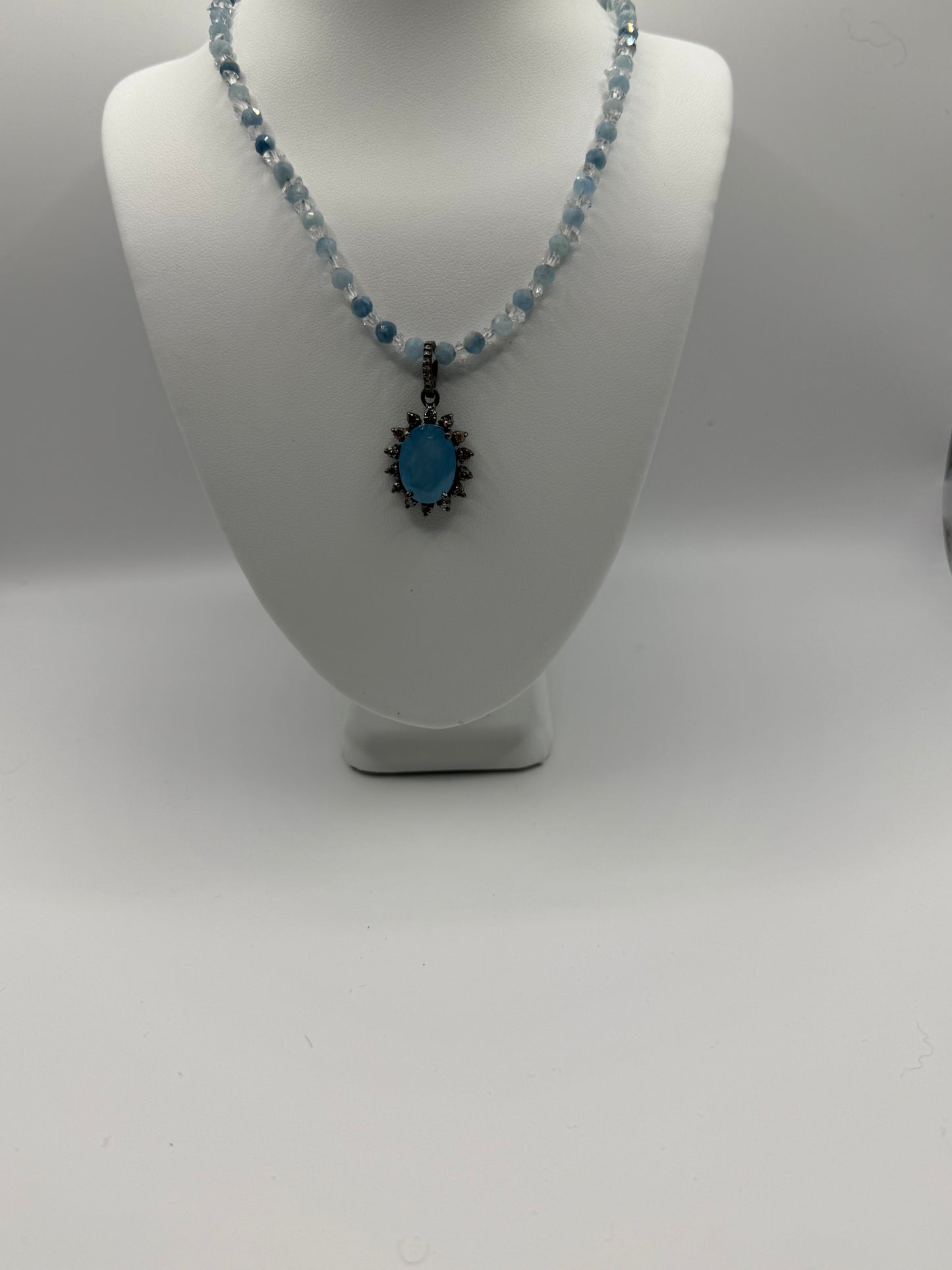 Aquamarine and Diamond Necklace