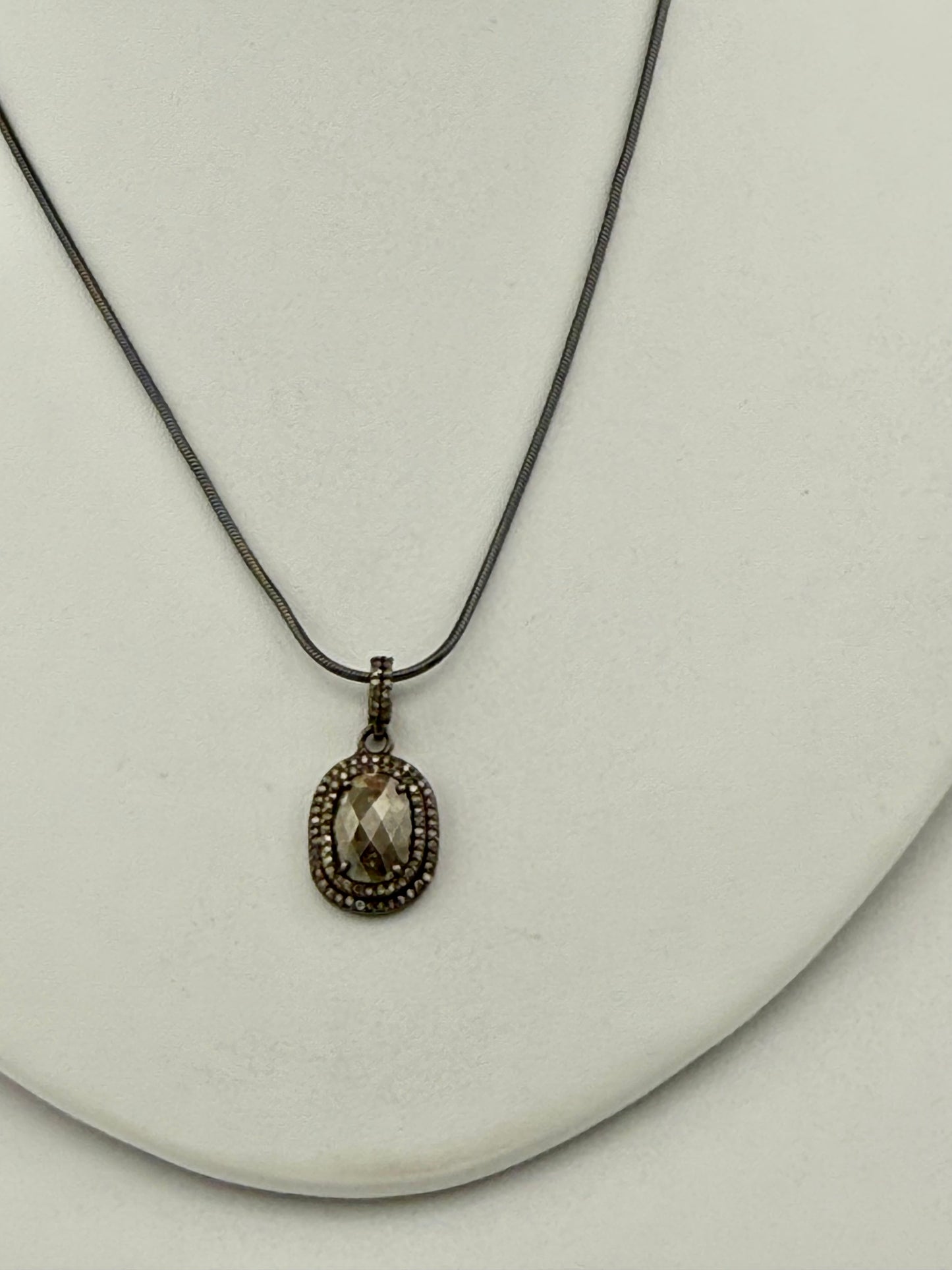 Tan/brown raw diamond necklace