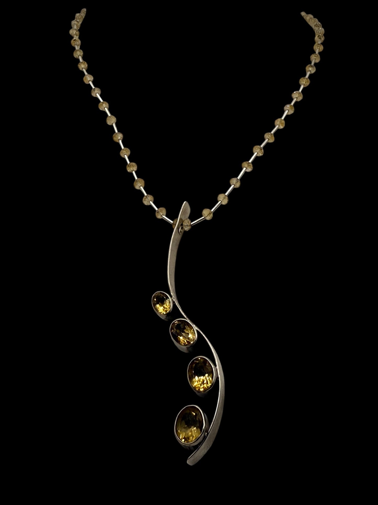 Citrine and Sterling Silver Neckace