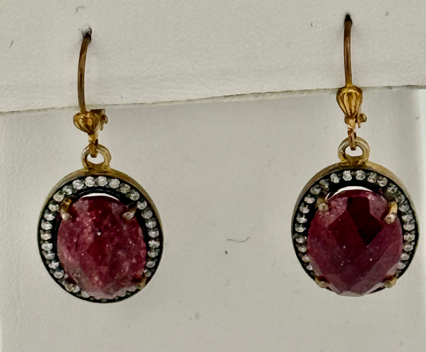 Ruby White Topaz Earrings