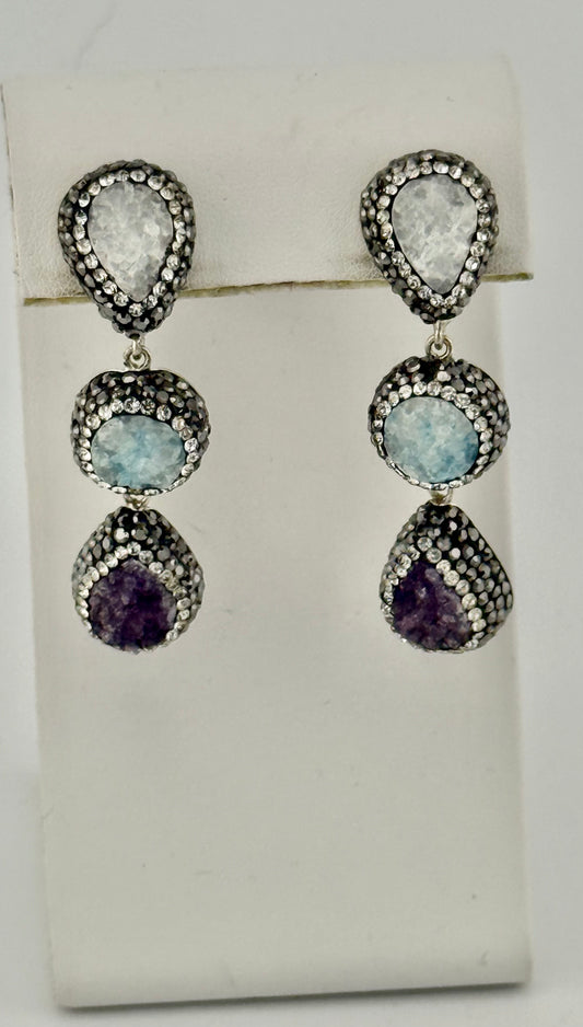 Raw Multi-Stone Earrings
