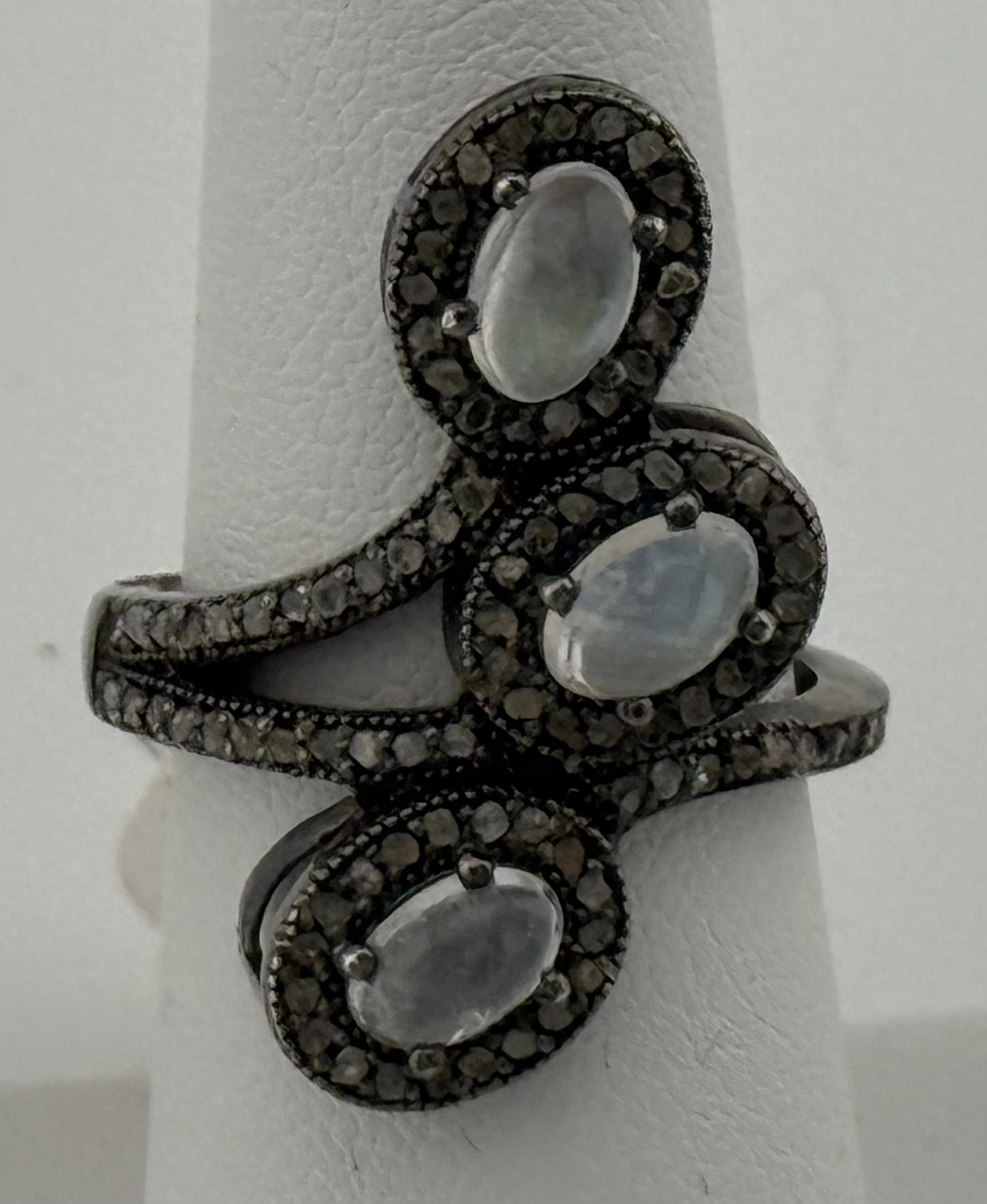 Moonstone and Diamond Ring