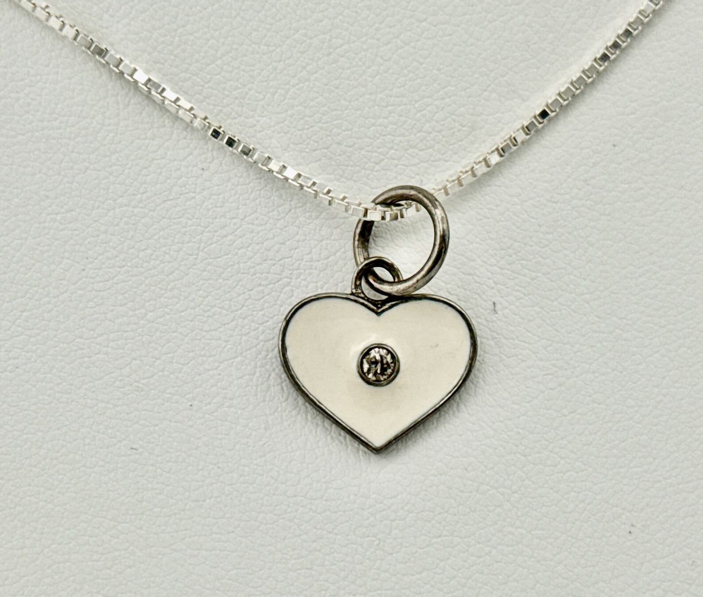 Heart with single diamond necklace