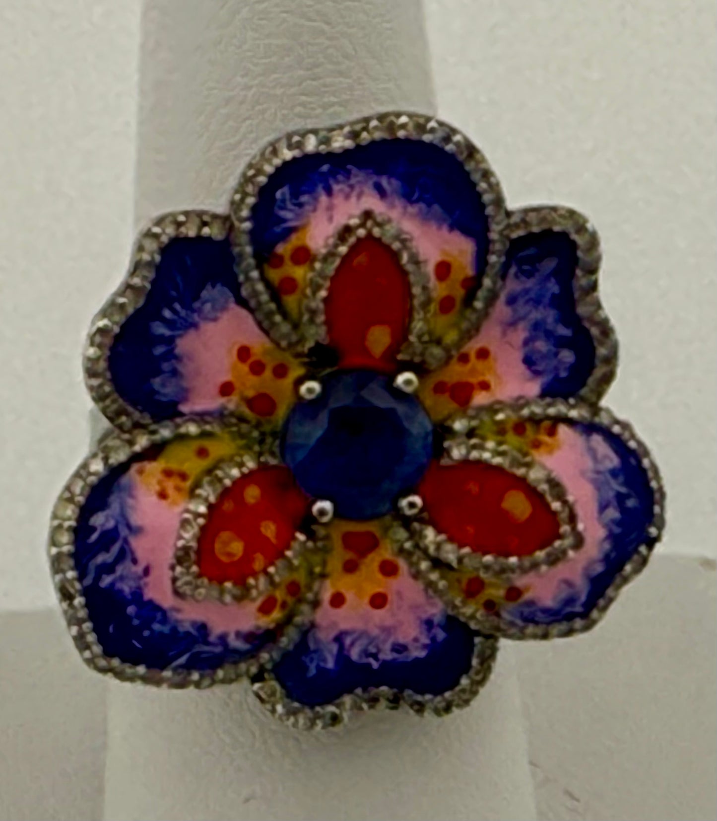 Enamel & Diamond Ring