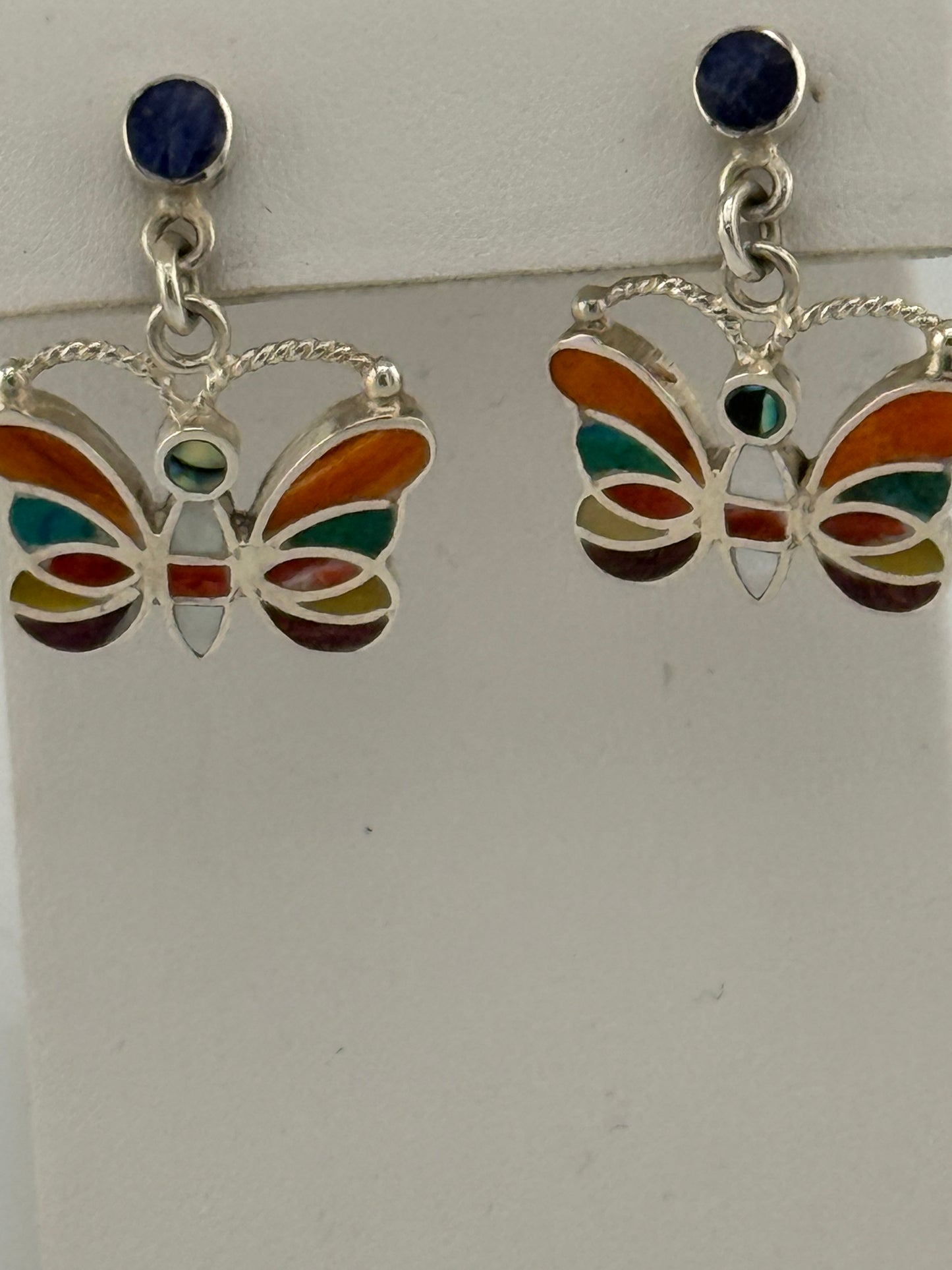 Multi-Stone Butterfly Earrings
