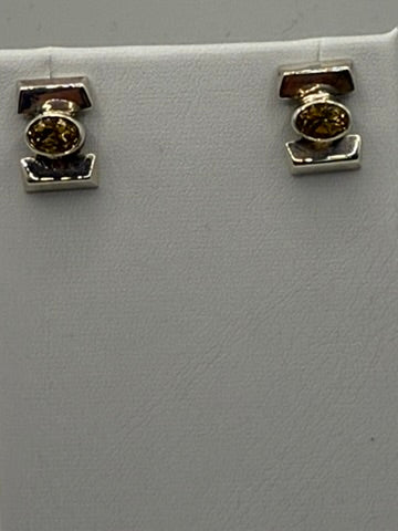 Citrine and SS Earrings