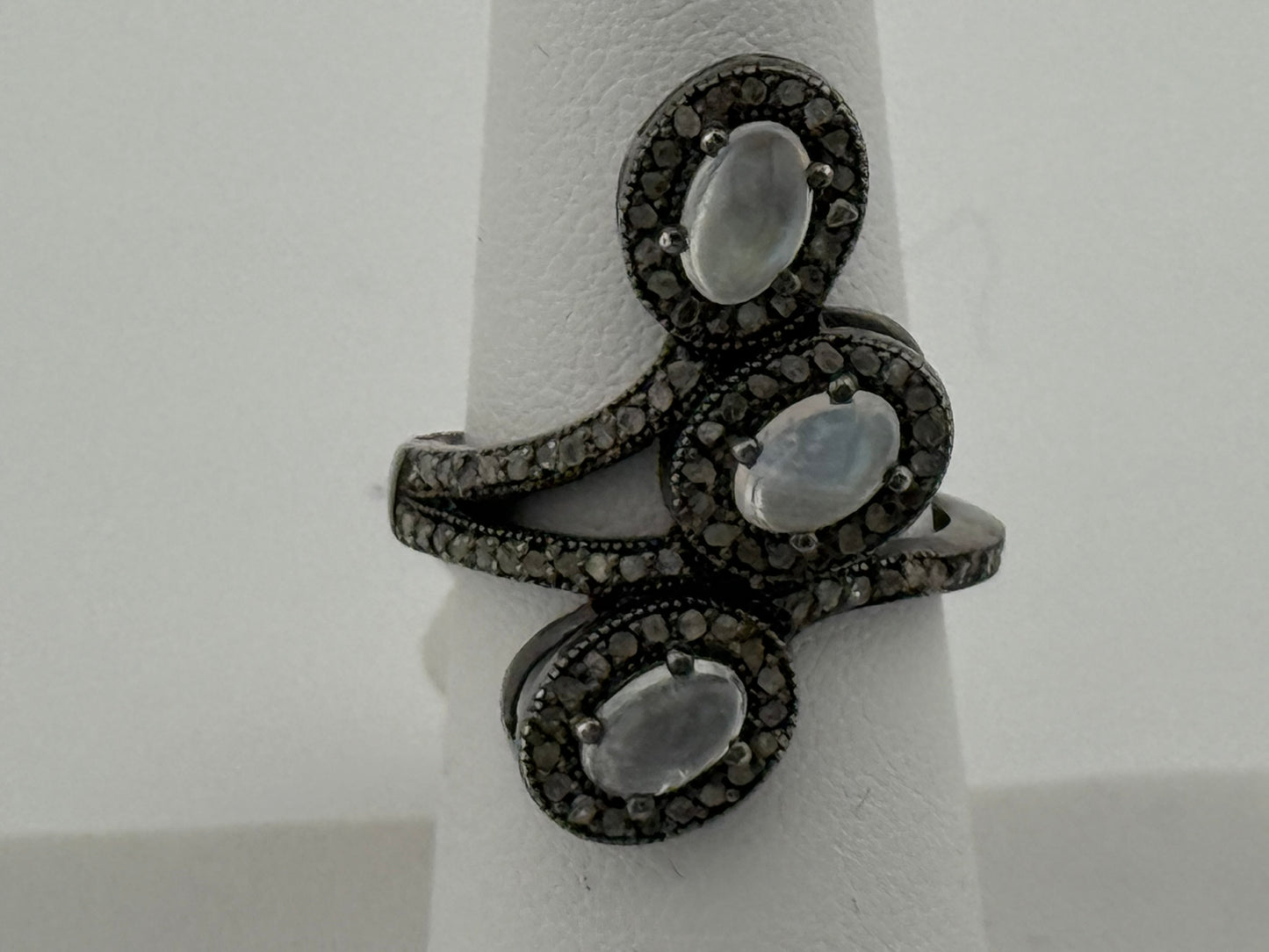 Moonstone and Diamond Ring
