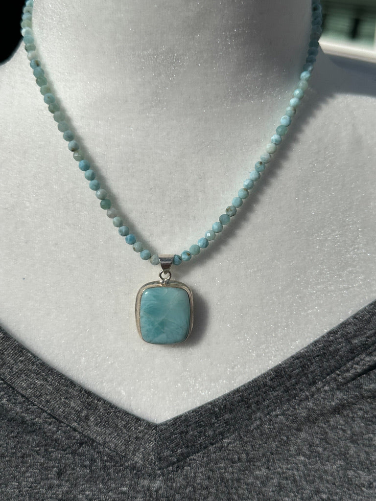Larimar and Sterling Silver Necklace