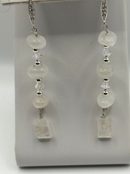 Moonstone and Sterling Silver Earrings