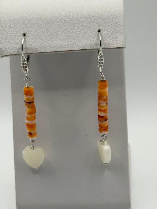 Spiny Oyster and Mother of Pearl Earrings