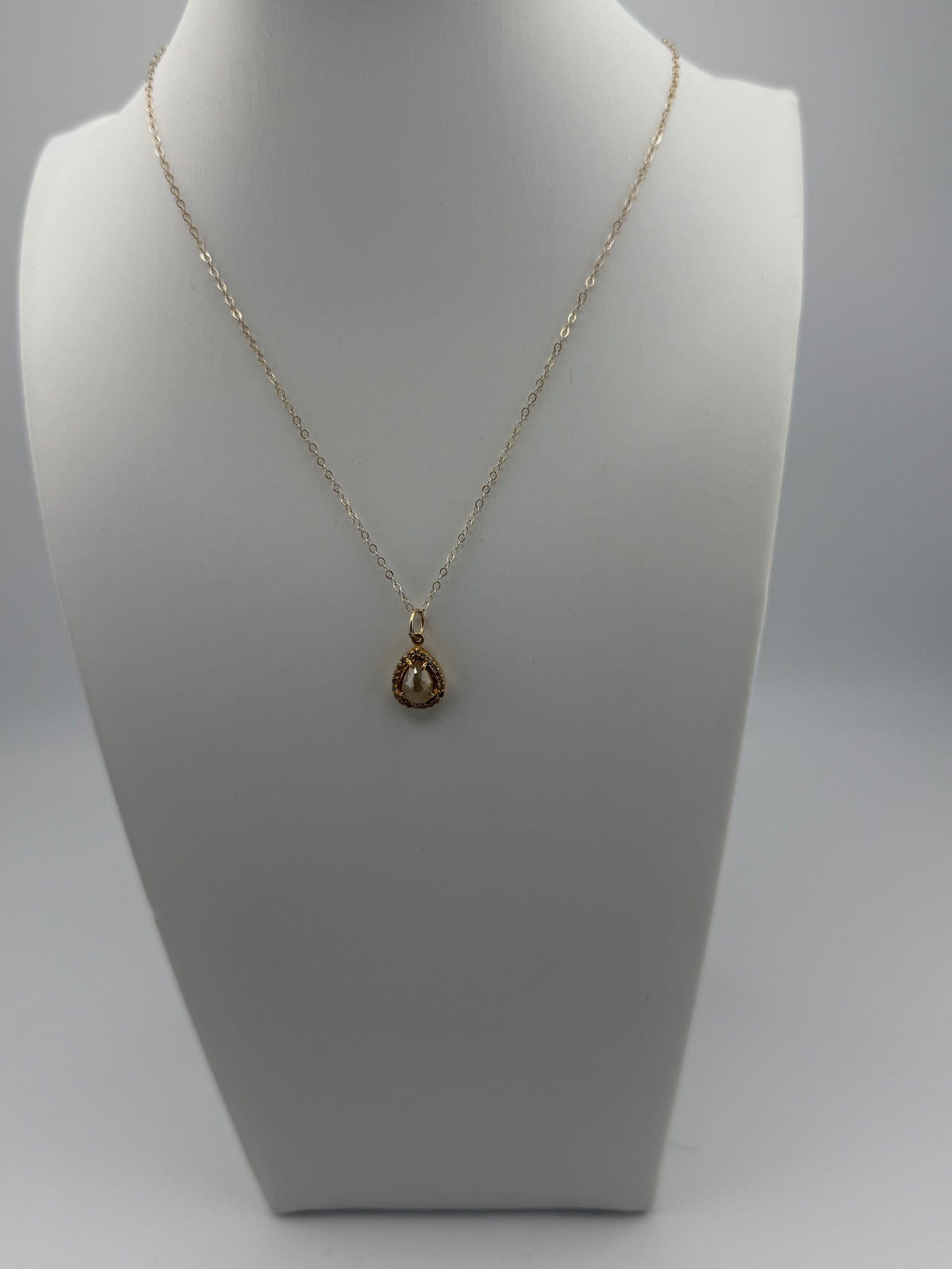 14K Raw Diamond Necklace
