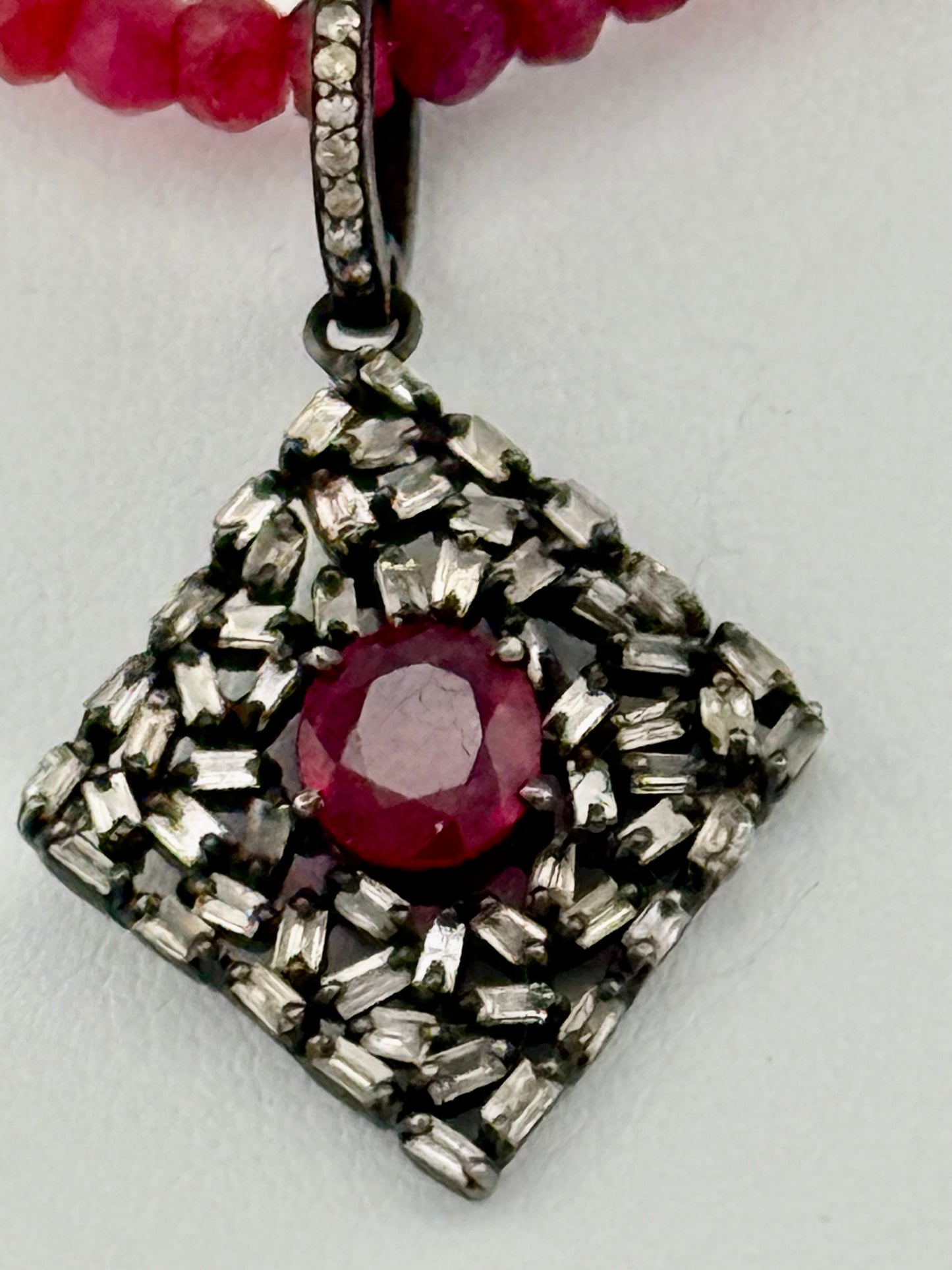 Ruby & Baguette Diamond Necklace