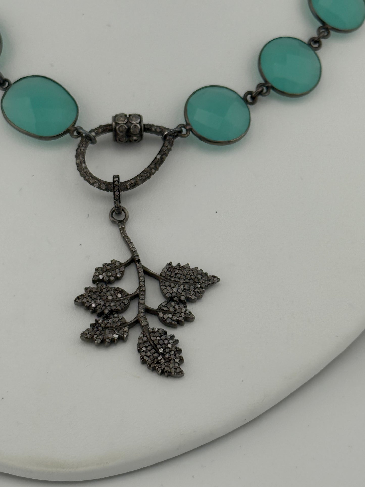 Diamond and Chalcedony Necklace