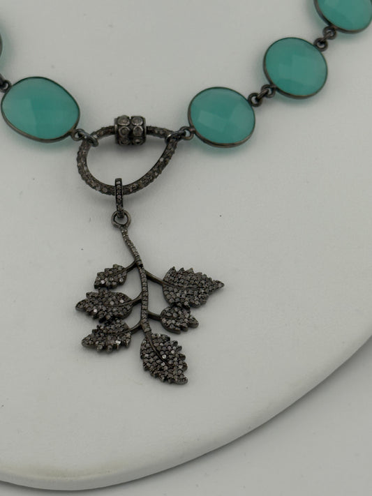 Diamond and Chalcedony Necklace