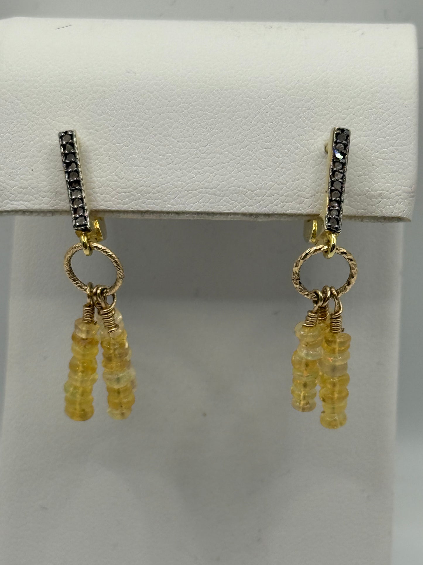 Opal and Diamond Earrings