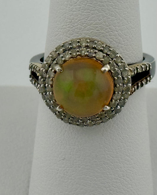 Opal & Diamond Ring