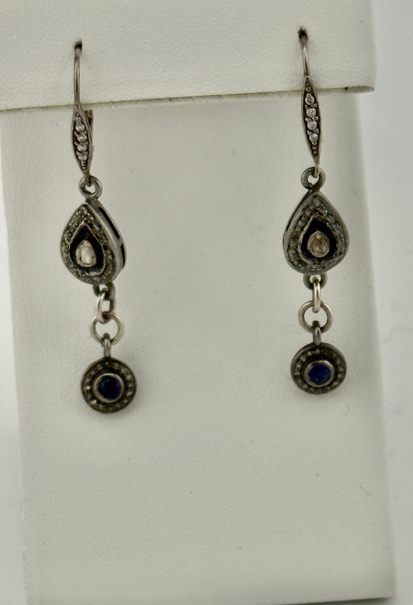 Diamond  and Sapphire Earrings