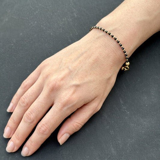 Black Spinel and Gold Filled Bracelet