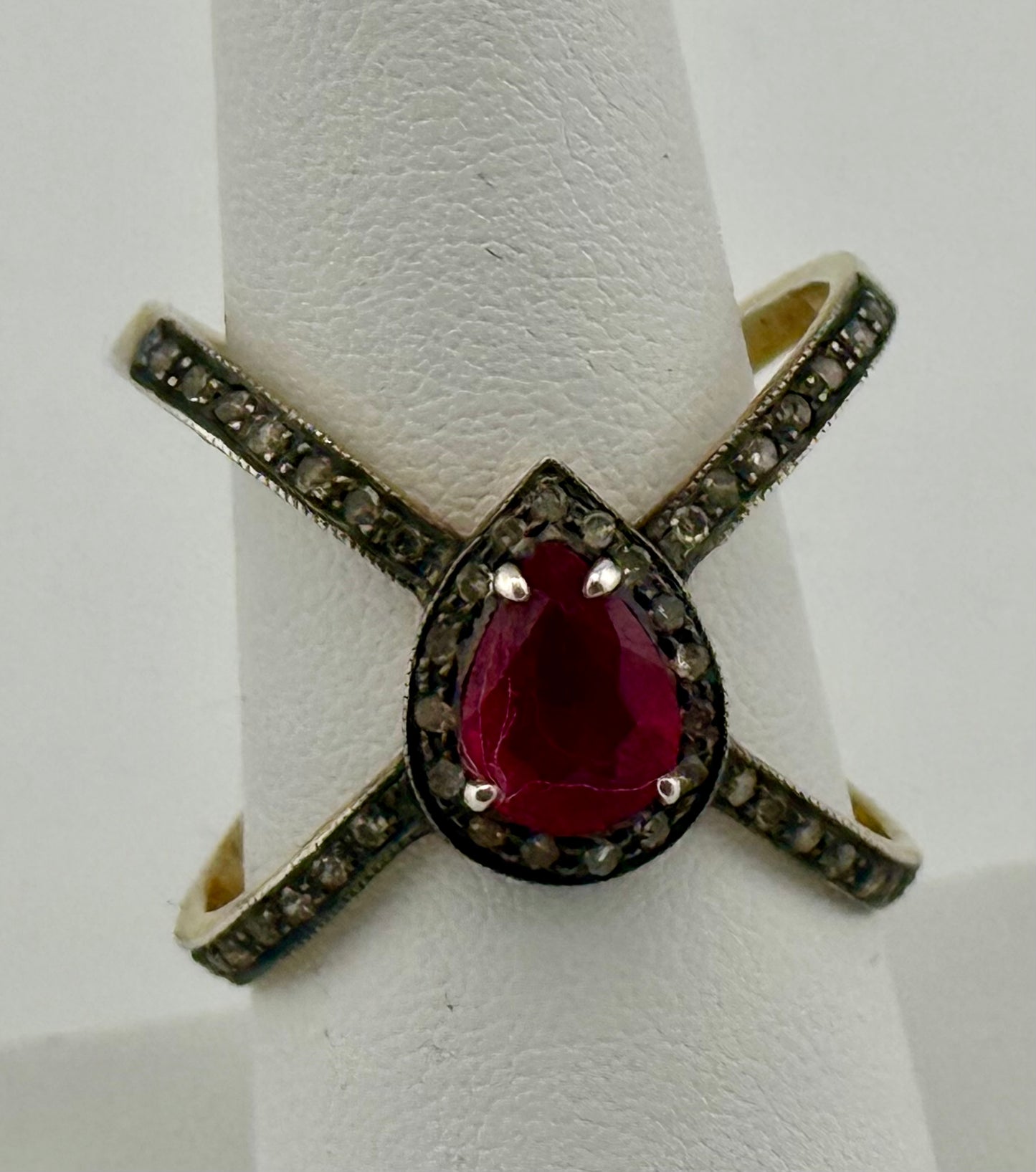 Ruby Diamond Criss Cross Ring