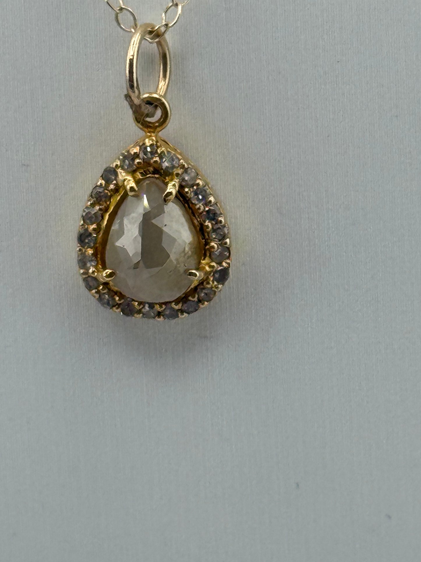 14K Raw Diamond Necklace