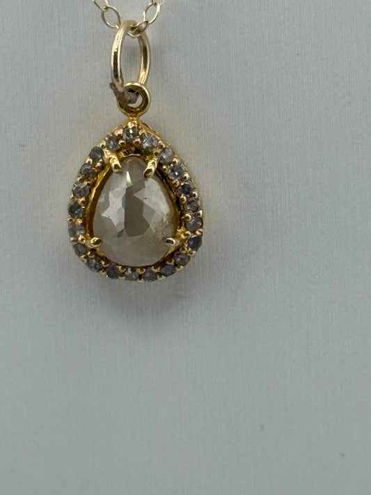 14K Raw Diamond Necklace