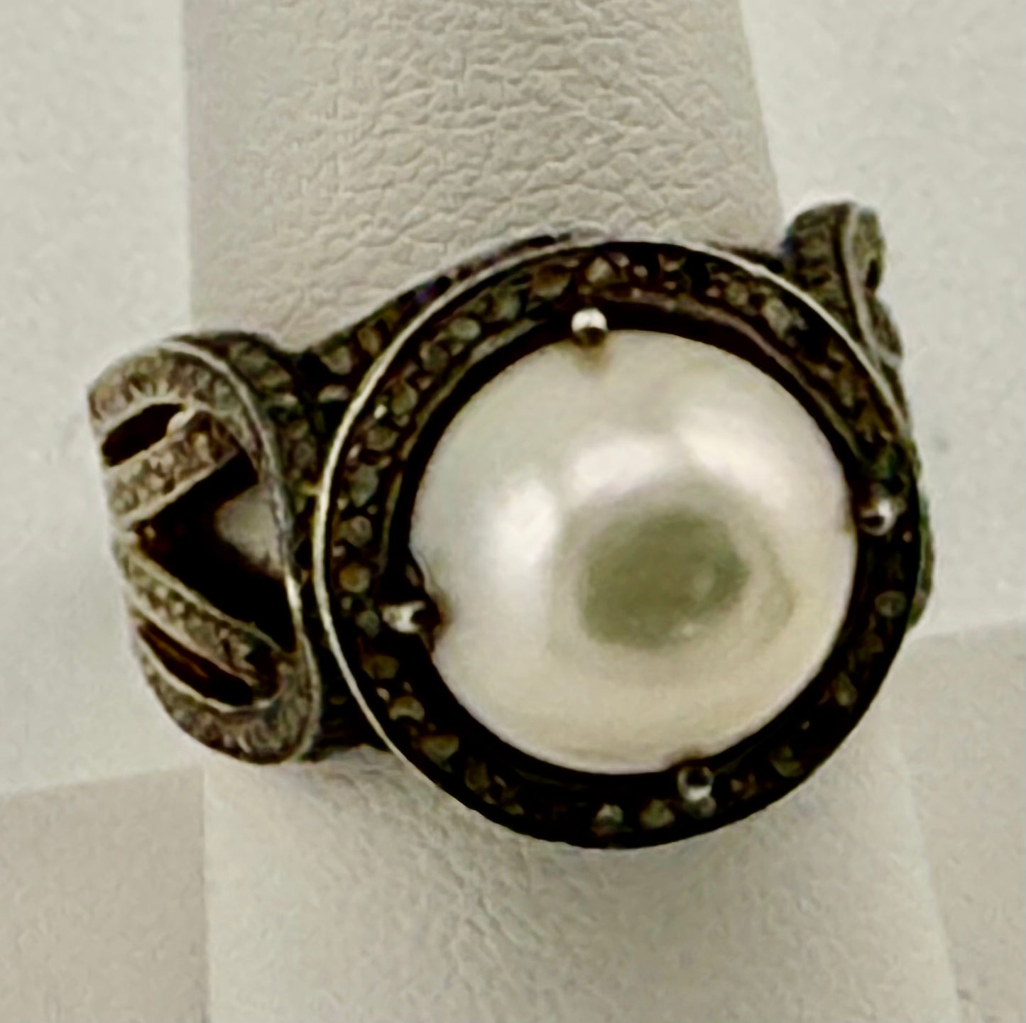 Pearl and Diamond Ring Size 7