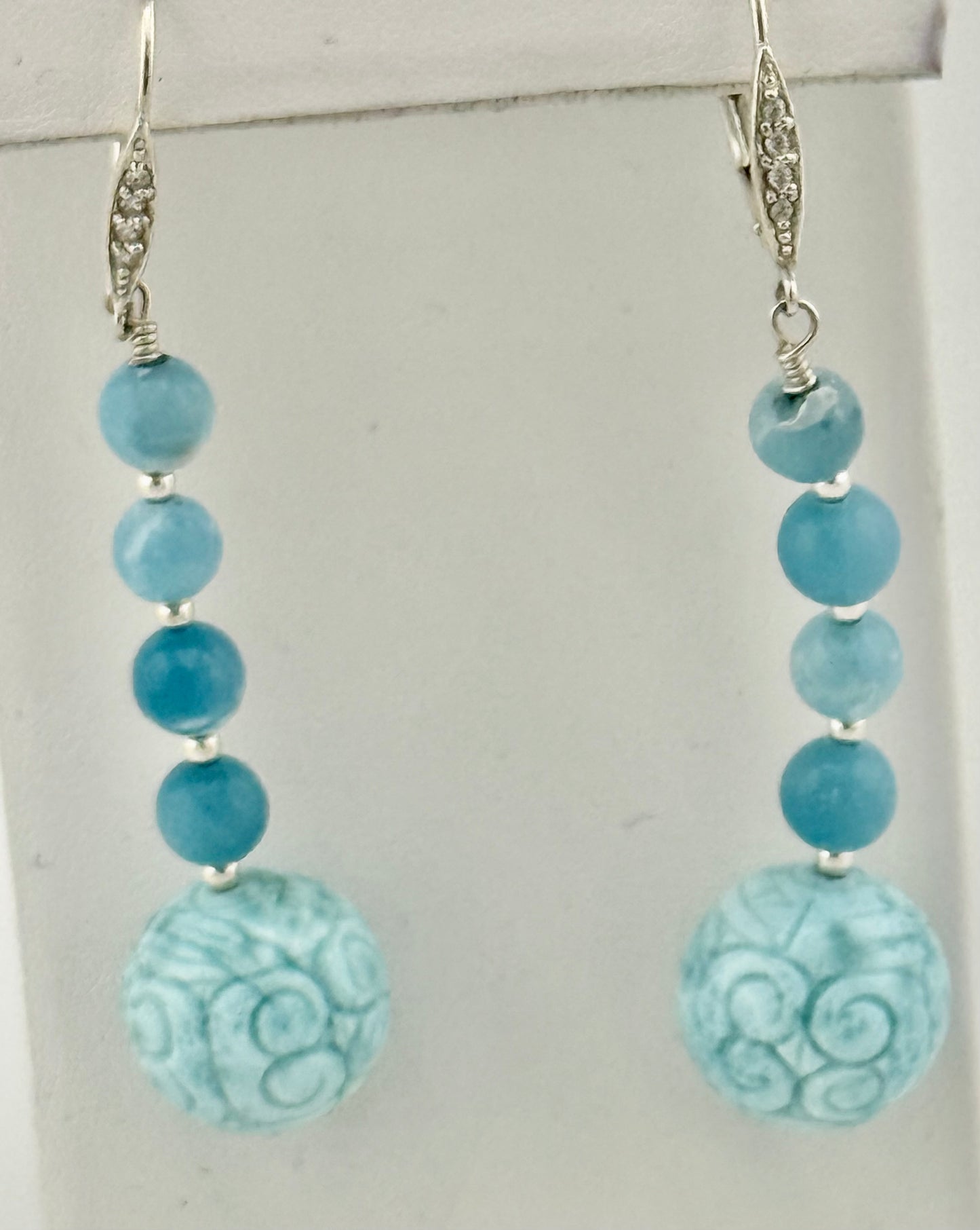 Larimar and Sterling Silver Earrings