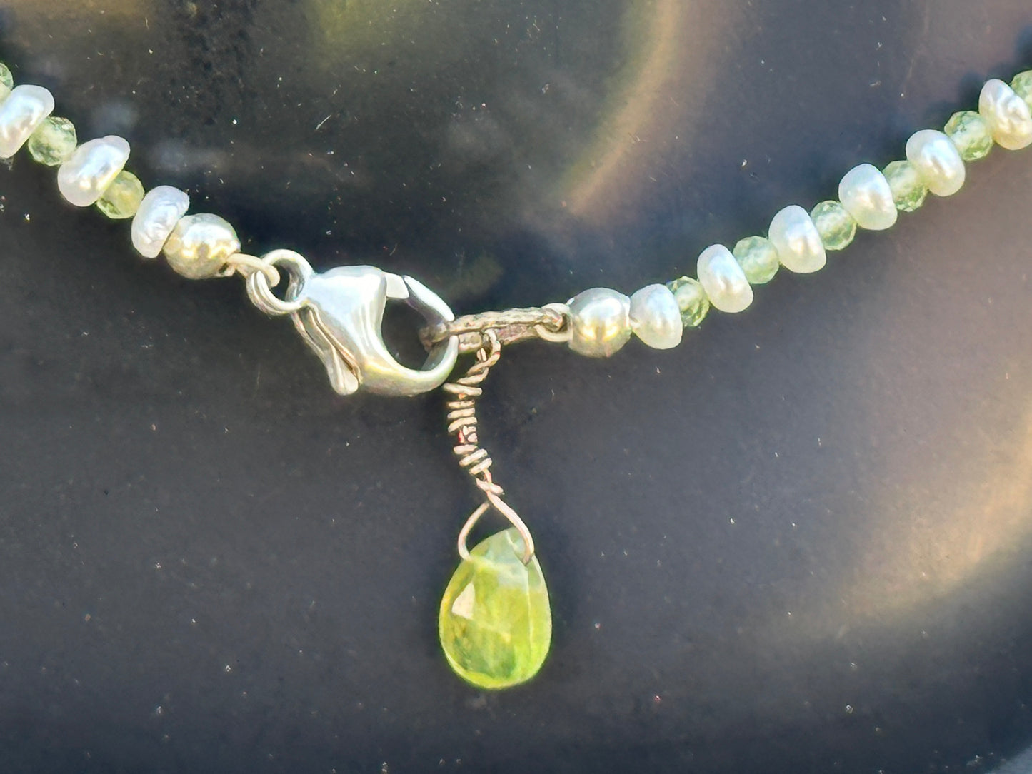 Peridot & Freshwater Pearl Anklet