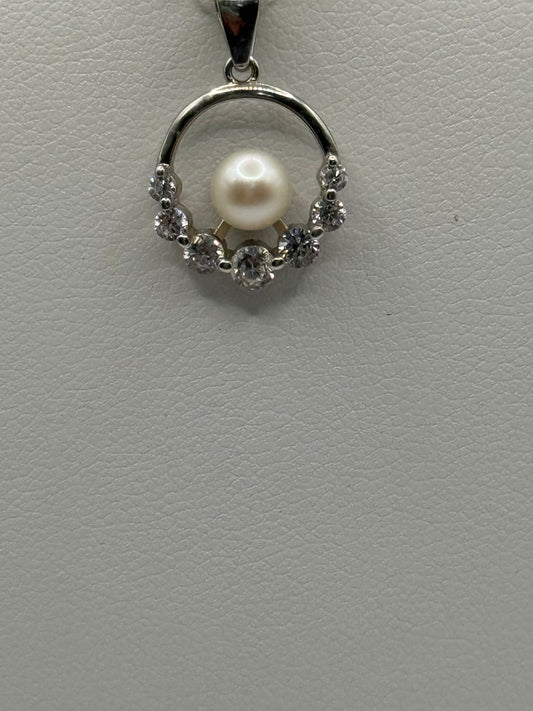 Small Pearl and Sterling Silver Necklace
