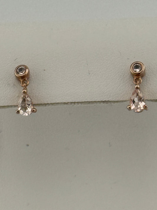 Morganite & SS Earrings