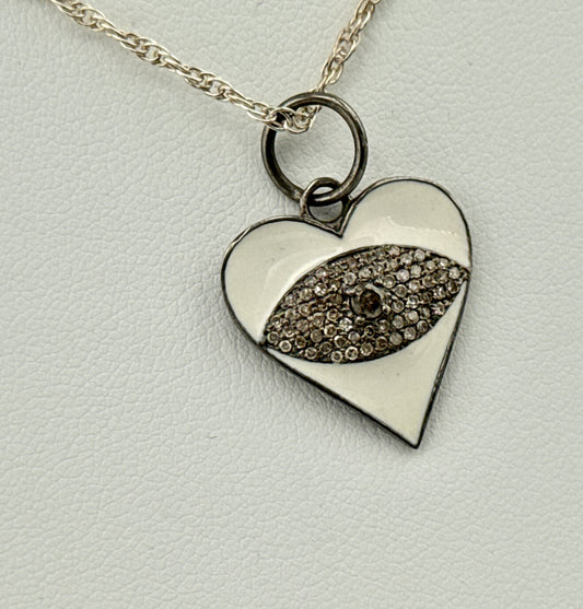 Heart Diamond Necklace with Eye