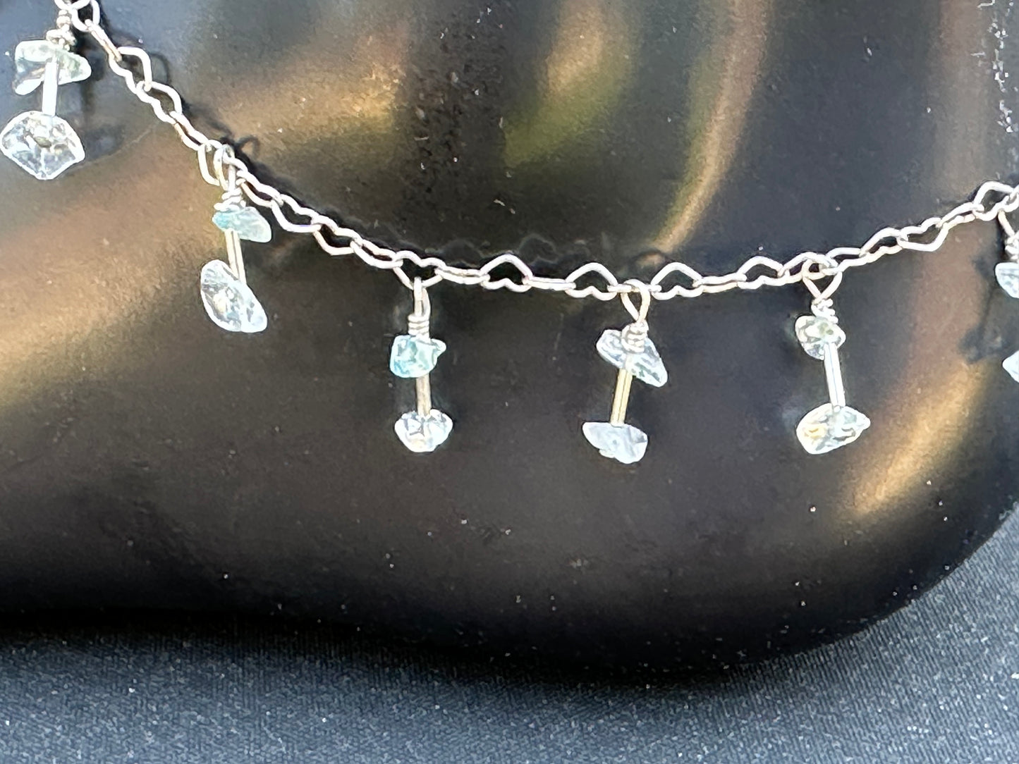 Blue Topaz and Sterling Silver Anklet