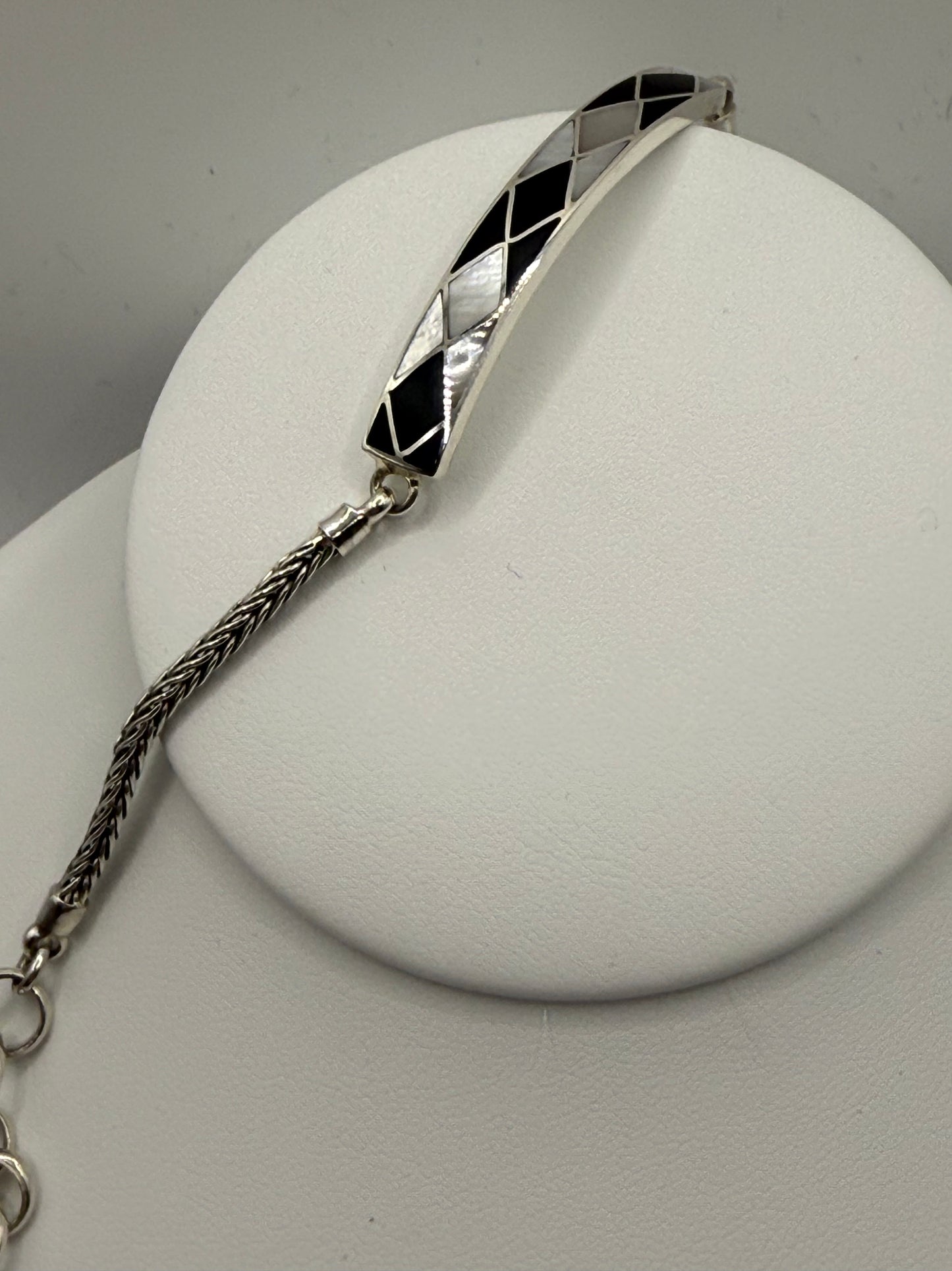 Mother of Pearl and Black Jet Bracelet