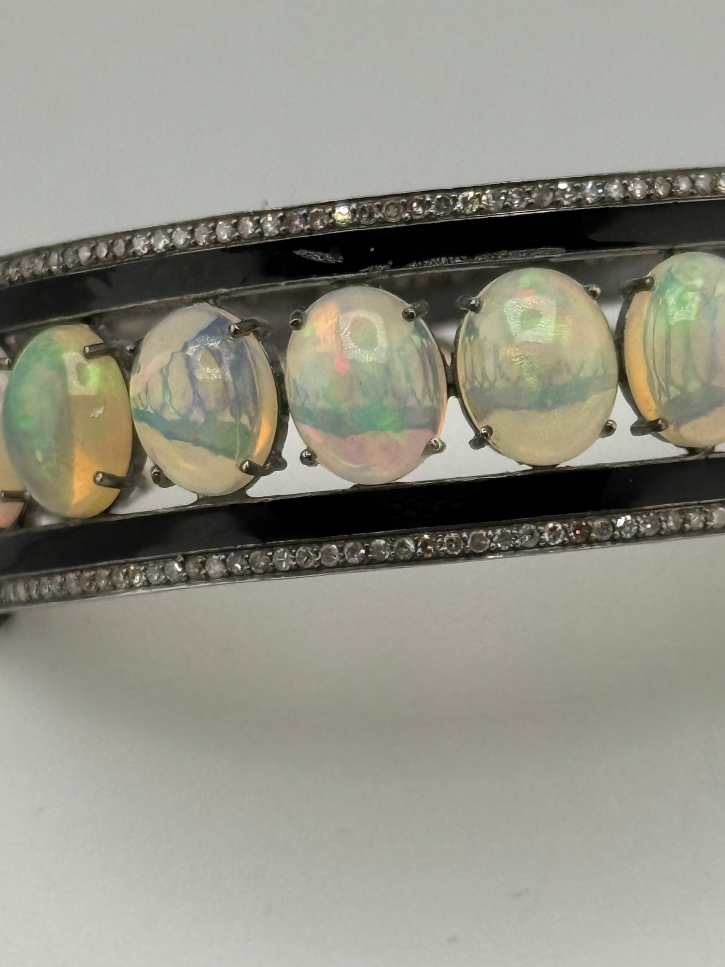 Opal Diamond Enamel Bangle